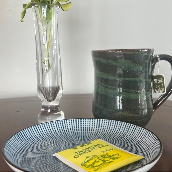 Vintage Handmade Stoneware Studio Pottery Mug Artist Signed Green and Brown - Picture 8 of 10